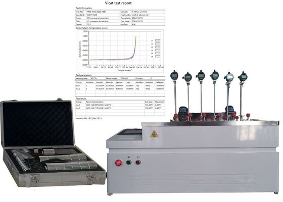 HDT VICAT-Prüfmaschine mit fortschrittlichem Temperaturkontrollsystem, das eine gleichmäßige Erwärmung während des Polymertestprozesses gewährleistet